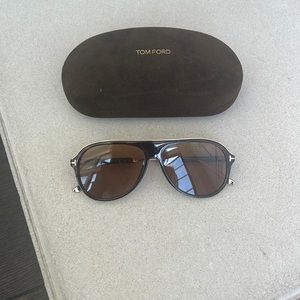 Tom Ford Dark Havana Nicholai Pilot Sunglasses